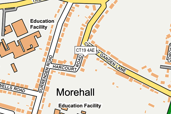CT19 4AE map - OS OpenMap – Local (Ordnance Survey)