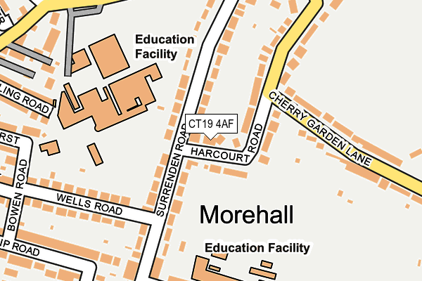 CT19 4AF map - OS OpenMap – Local (Ordnance Survey)