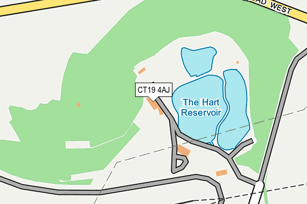 CT19 4AJ map - OS OpenMap – Local (Ordnance Survey)