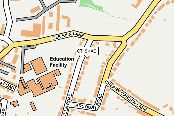 CT19 4AQ map - OS OpenMap – Local (Ordnance Survey)