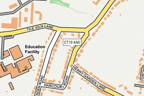 CT19 4AS map - OS OpenMap – Local (Ordnance Survey)