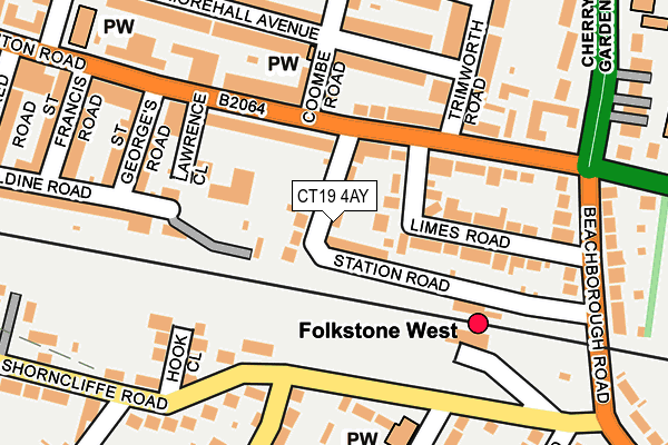 CT19 4AY map - OS OpenMap – Local (Ordnance Survey)