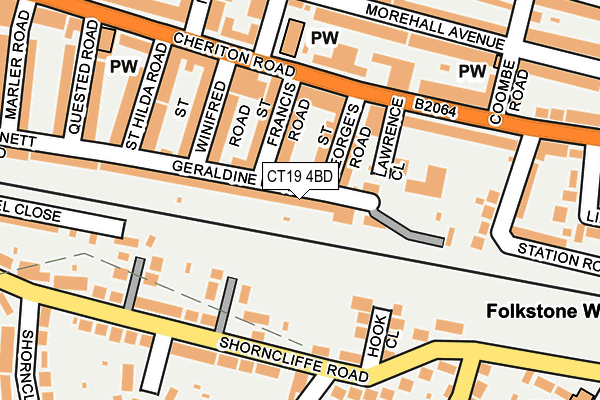 CT19 4BD map - OS OpenMap – Local (Ordnance Survey)