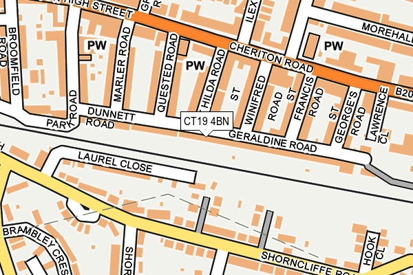 CT19 4BN map - OS OpenMap – Local (Ordnance Survey)