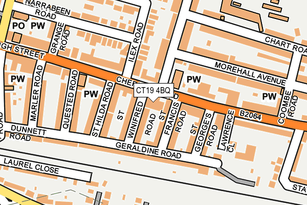 CT19 4BQ map - OS OpenMap – Local (Ordnance Survey)