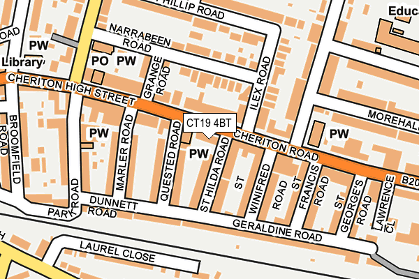 CT19 4BT map - OS OpenMap – Local (Ordnance Survey)