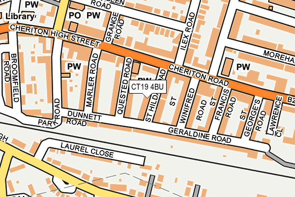 CT19 4BU map - OS OpenMap – Local (Ordnance Survey)