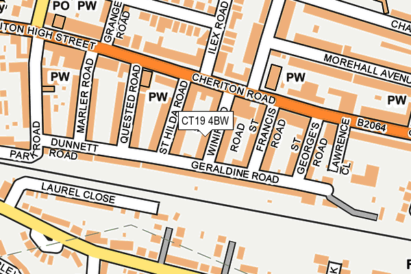 CT19 4BW map - OS OpenMap – Local (Ordnance Survey)