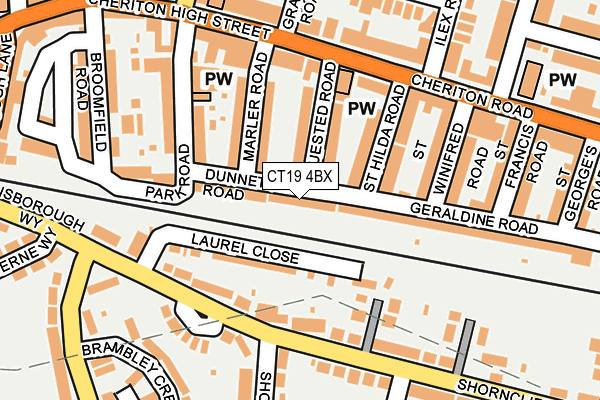 CT19 4BX map - OS OpenMap – Local (Ordnance Survey)