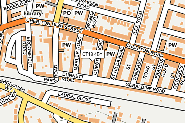 CT19 4BY map - OS OpenMap – Local (Ordnance Survey)