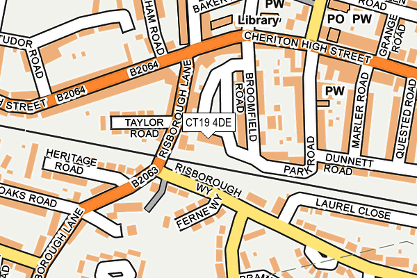 CT19 4DE map - OS OpenMap – Local (Ordnance Survey)