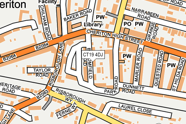 CT19 4DJ map - OS OpenMap – Local (Ordnance Survey)