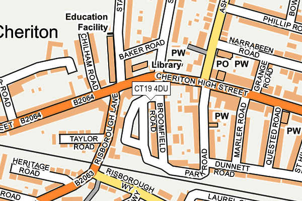 CT19 4DU map - OS OpenMap – Local (Ordnance Survey)