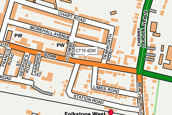 CT19 4DW map - OS OpenMap – Local (Ordnance Survey)