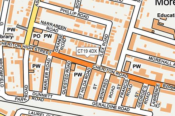 CT19 4DX map - OS OpenMap – Local (Ordnance Survey)