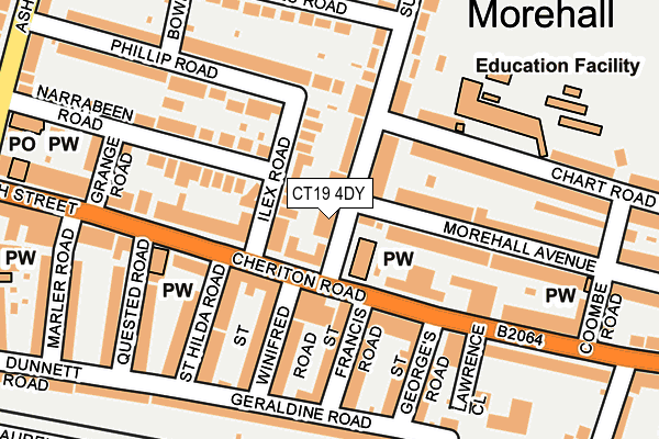 CT19 4DY map - OS OpenMap – Local (Ordnance Survey)