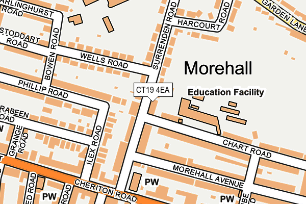 CT19 4EA map - OS OpenMap – Local (Ordnance Survey)