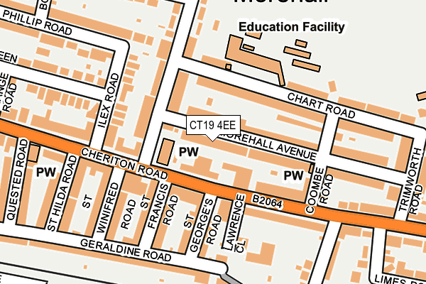 CT19 4EE map - OS OpenMap – Local (Ordnance Survey)