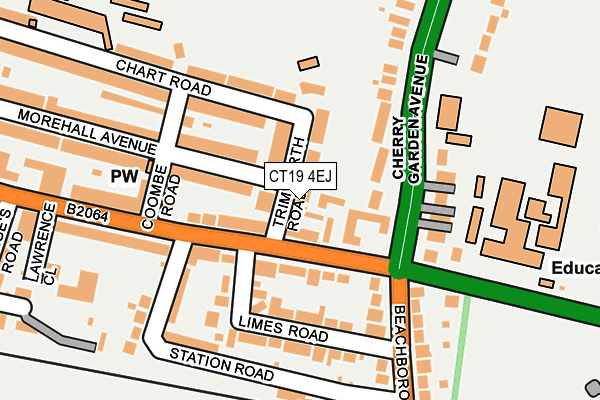 CT19 4EJ map - OS OpenMap – Local (Ordnance Survey)