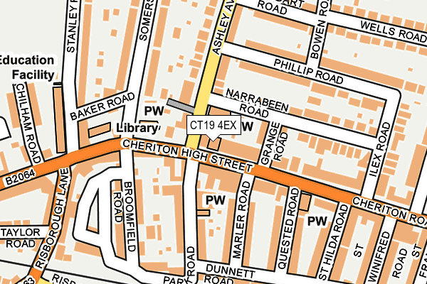 CT19 4EX map - OS OpenMap – Local (Ordnance Survey)