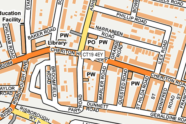 CT19 4EY map - OS OpenMap – Local (Ordnance Survey)