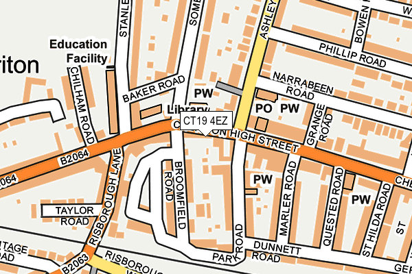 CT19 4EZ map - OS OpenMap – Local (Ordnance Survey)
