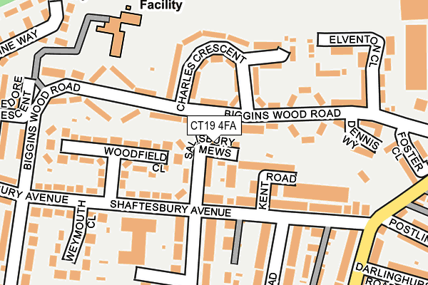 CT19 4FA map - OS OpenMap – Local (Ordnance Survey)