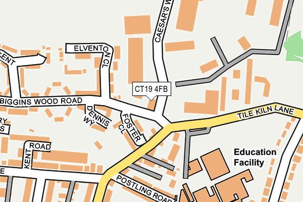 CT19 4FB map - OS OpenMap – Local (Ordnance Survey)