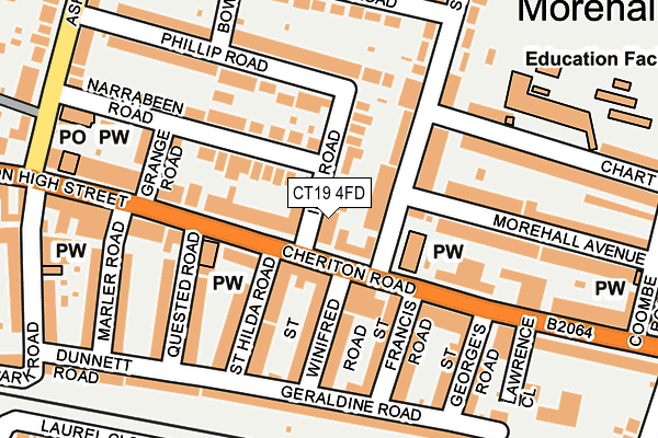 CT19 4FD map - OS OpenMap – Local (Ordnance Survey)