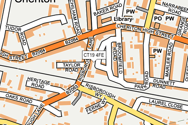 CT19 4FE map - OS OpenMap – Local (Ordnance Survey)