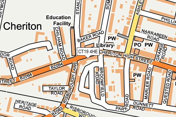 CT19 4HE map - OS OpenMap – Local (Ordnance Survey)