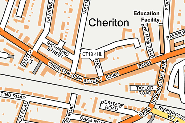 CT19 4HL map - OS OpenMap – Local (Ordnance Survey)