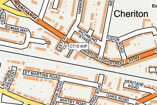 CT19 4HP map - OS OpenMap – Local (Ordnance Survey)