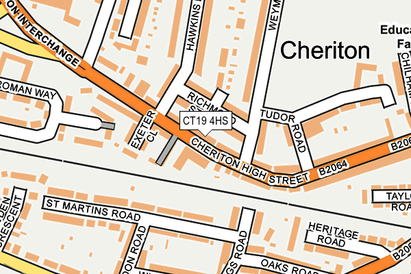 CT19 4HS map - OS OpenMap – Local (Ordnance Survey)