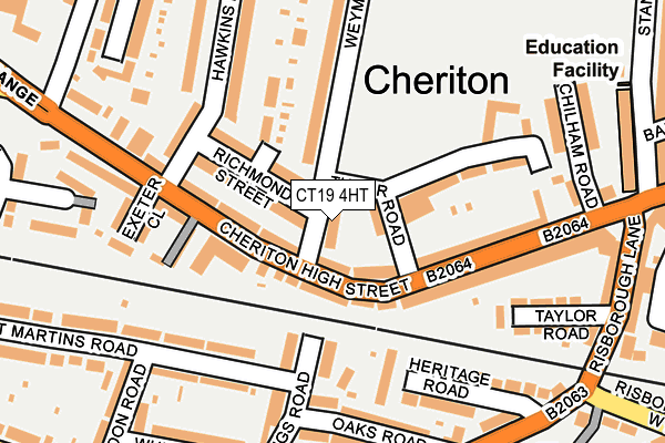 CT19 4HT map - OS OpenMap – Local (Ordnance Survey)