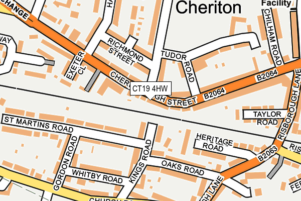 CT19 4HW map - OS OpenMap – Local (Ordnance Survey)