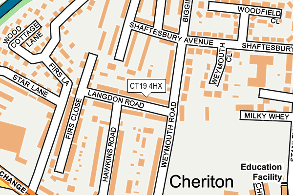 CT19 4HX map - OS OpenMap – Local (Ordnance Survey)