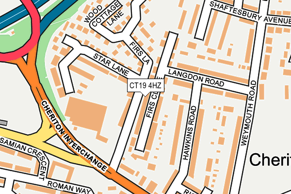 CT19 4HZ map - OS OpenMap – Local (Ordnance Survey)