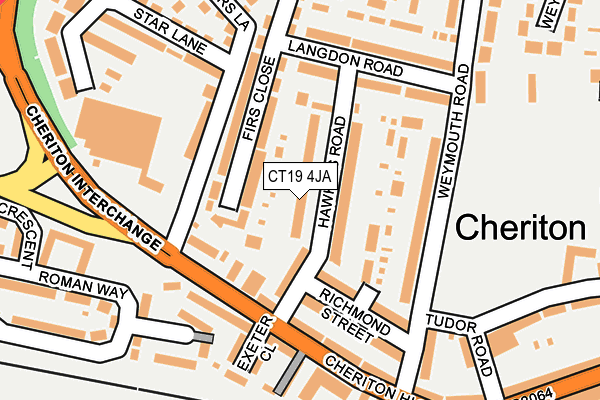 CT19 4JA map - OS OpenMap – Local (Ordnance Survey)