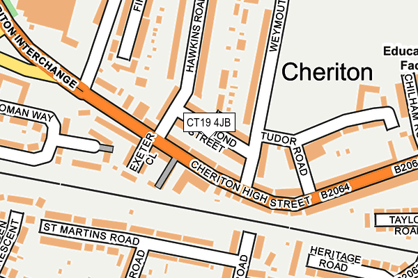 CT19 4JB map - OS OpenMap – Local (Ordnance Survey)