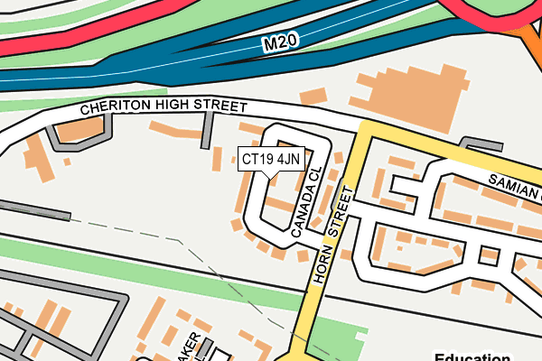 CT19 4JN map - OS OpenMap – Local (Ordnance Survey)
