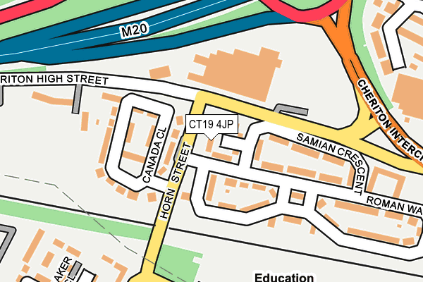 CT19 4JP map - OS OpenMap – Local (Ordnance Survey)