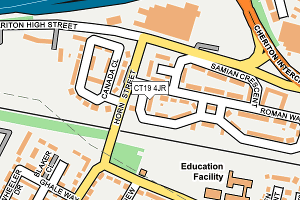 CT19 4JR map - OS OpenMap – Local (Ordnance Survey)