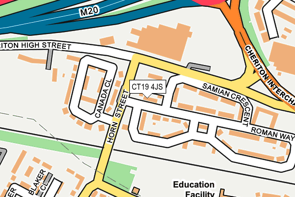 CT19 4JS map - OS OpenMap – Local (Ordnance Survey)