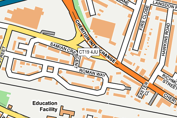 CT19 4JU map - OS OpenMap – Local (Ordnance Survey)