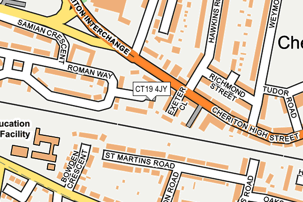 CT19 4JY map - OS OpenMap – Local (Ordnance Survey)