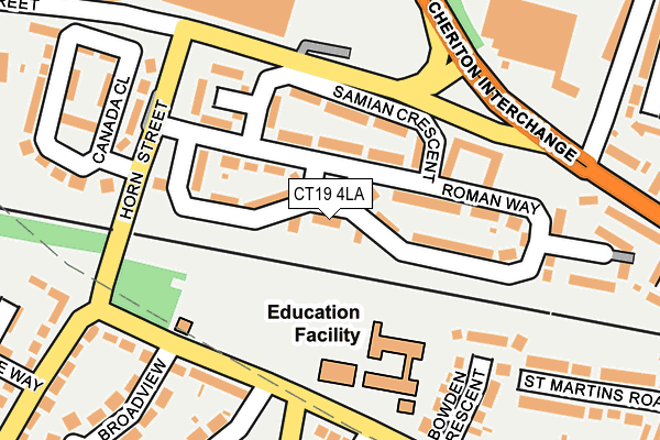 CT19 4LA map - OS OpenMap – Local (Ordnance Survey)