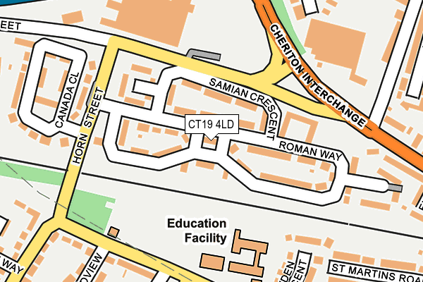 CT19 4LD map - OS OpenMap – Local (Ordnance Survey)