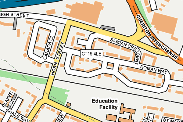 CT19 4LE map - OS OpenMap – Local (Ordnance Survey)