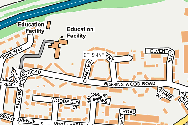 CT19 4NF map - OS OpenMap – Local (Ordnance Survey)